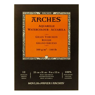 Block Arches para acuarela grano grueso 23x31 300grs 12 hojas