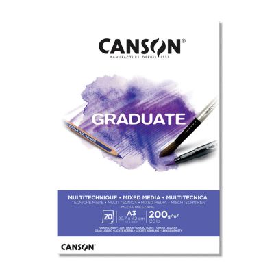 Block Canson Graduate Mix Media blanco 200grs. A3 20 hojas