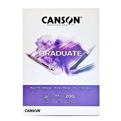 Block Canson Graduate Mix Media blanco 200grs. A4 20 hojas