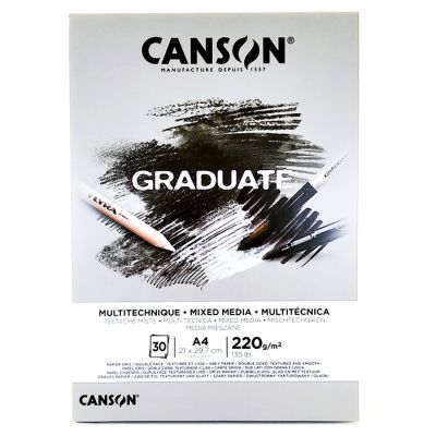 Block Canson Graduate Mix Media gris 220grs. A4 20 hojas