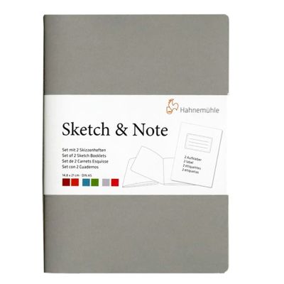 Block Hahnemuhle sketch and note A5 125g 40 hojas gris/rosa