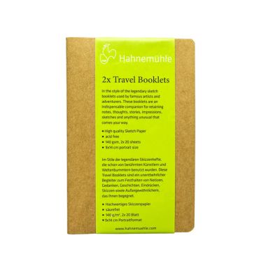Block Hahnemuhle travel Booklets 9x14 140g 2 x 20 hojas