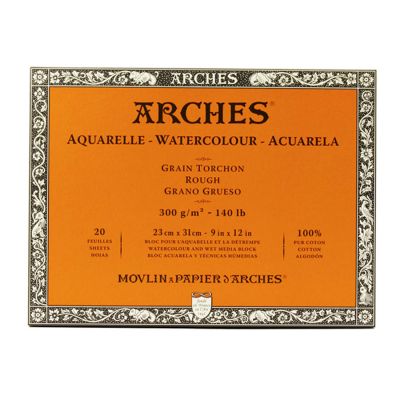 Block Arches para acuarela grano grueso 23x31 300grs 20 hojas