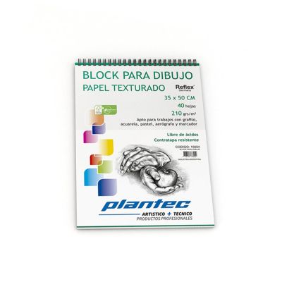 Block Plantec Dibujo 35x50 210grs. textuarado 40 hojas anillado
