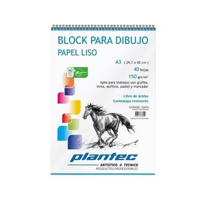 Block Plantec para dibujo A3 150grs. 40 hojas anillado