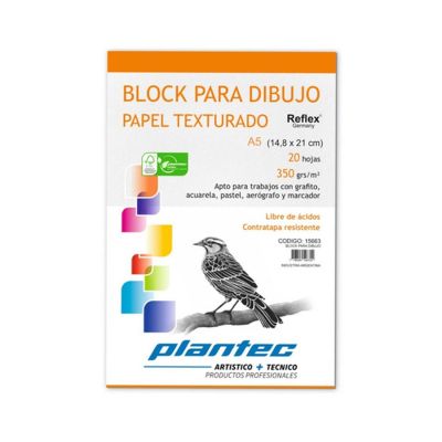 Block Plantec p/Dibujo A5 350 grs.text.20hjs