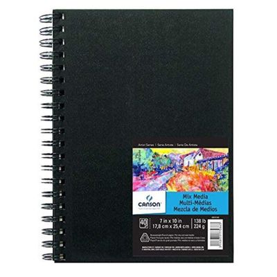 Cuaderno Canson Mix Media t/neg.17.8x25.4 224g 40 Hojas