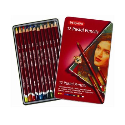 Lata Derwent lápices pastel x 12