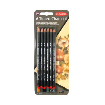 Blister lápices Derwent tinted charcoal x 6 unidades