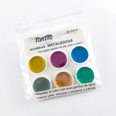 Set acuarelas Tintto metalizado 1gr 6 colores