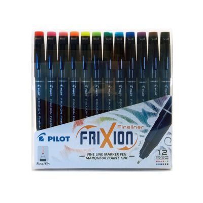 Set de marcadores Pilot frixion fineliner x12 colores