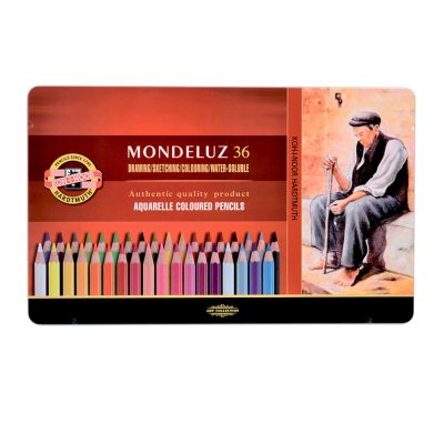 Lata de lápices Mondeluz acuarelables caja x 36