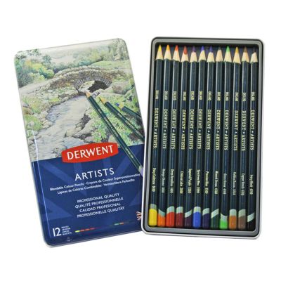 Lápices artists de Derwent en lata de 12 colores