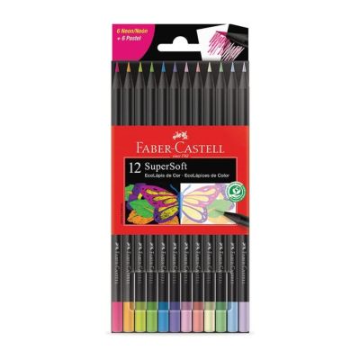 Set de lápices Faber Castell ecolapiz supersoft x12 6 neon / 6 pastel