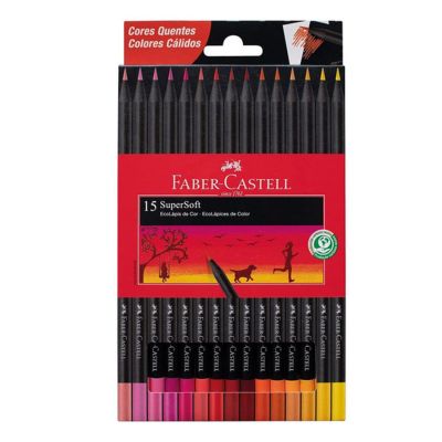 Set de lápices Faber Castell ecolápices supersoft x15 t/calidos