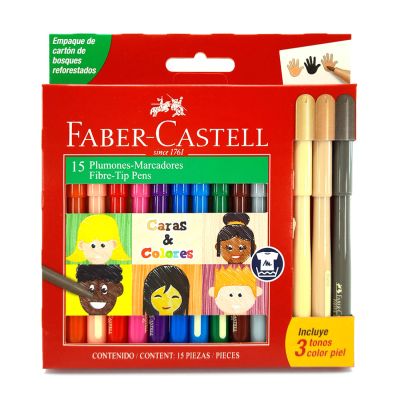Set Faber Castell marcadores fiesta x12 + 3 piel