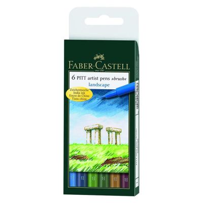 Set de marcadores Faber Castell Pitt Artist x6 colores paisaje