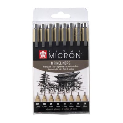 Set de marcadores Sakura micron x 8 Uni
