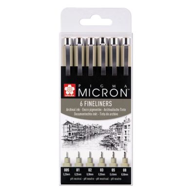 Set de marcadores Sakura micron x 6 Uni