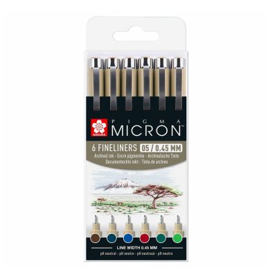 Set de marcadores Sakura micron x 6 Unidades