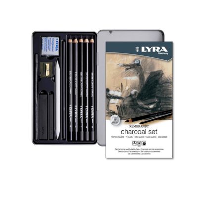 Lata lápices Lyra Rembrandt charcoal x 11 unidades