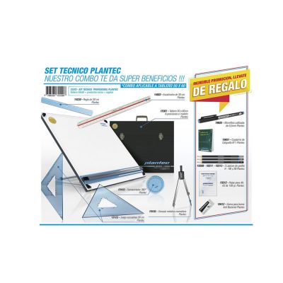 Kit completo tablero portatil Plantec 50x60 cm con maletín