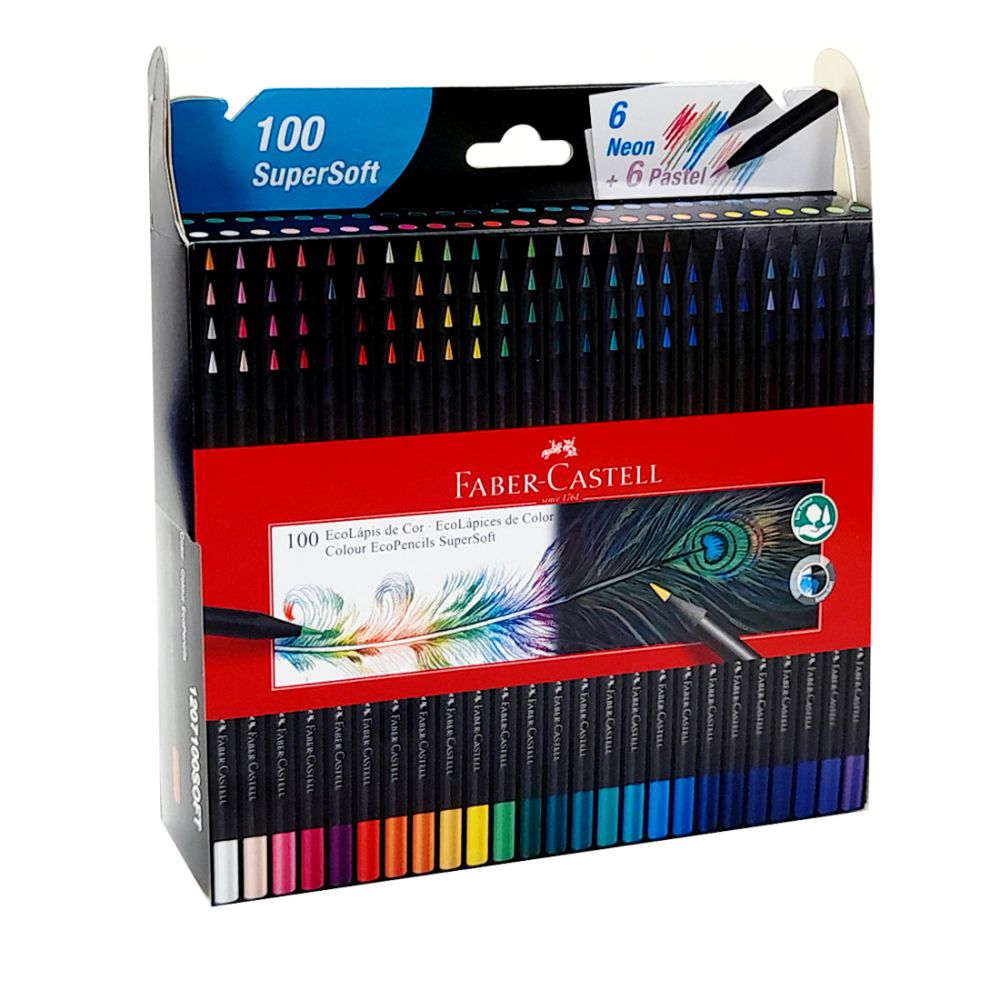Lápices de Colores Faber Castell Ecolápices Supersoft Set 100